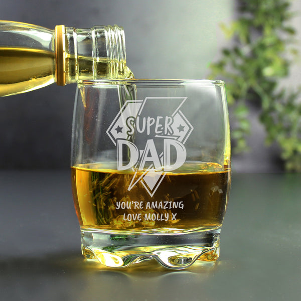 Personalised Super Dad Tumbler Glass