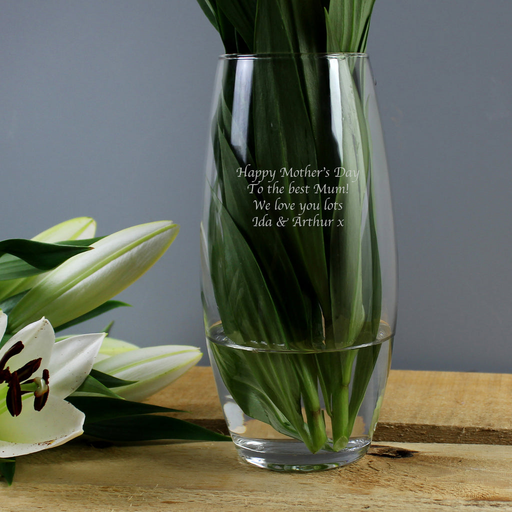 Personalised Tapered Bullet Vase - Buy Vases at GiftMasters.co.uk