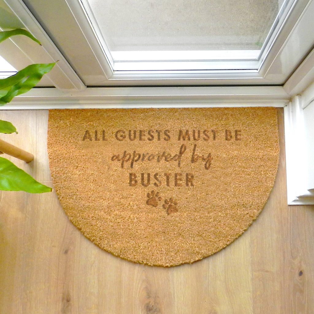 Personalised Approved By The Pet Half Moon Indoor Doormat - Buy Doormats at GiftMasters.co.uk