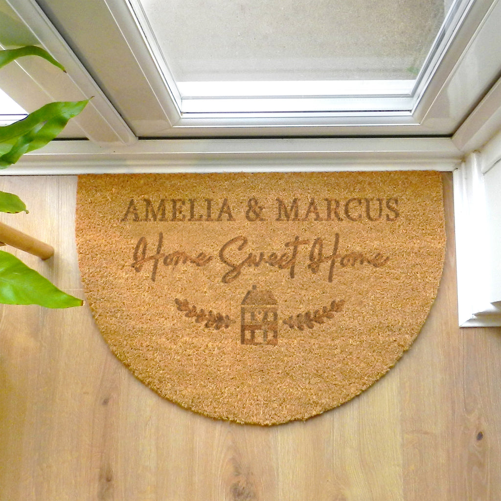 Personalised Home Sweet Home Half Moon Indoor Doormat - Buy Doormats at GiftMasters.co.uk