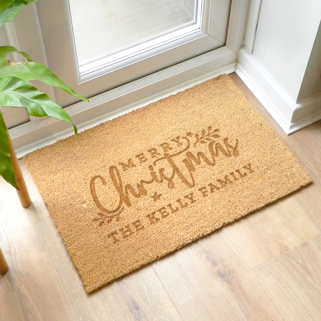Personalised Christmas Rectangle Indoor Doormat - Buy Doormats at GiftMasters.co.uk