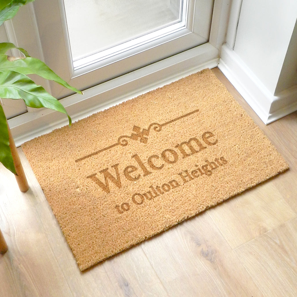 Personalised Ornate Rectangle Indoor Doormat - Buy Doormats at GiftMasters.co.uk