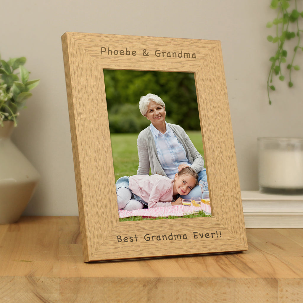 Personalised 5x7 Oak Finish Photo Frame - Buy Photo Frames, Albums and Guestbooks at GiftMasters.co.uk