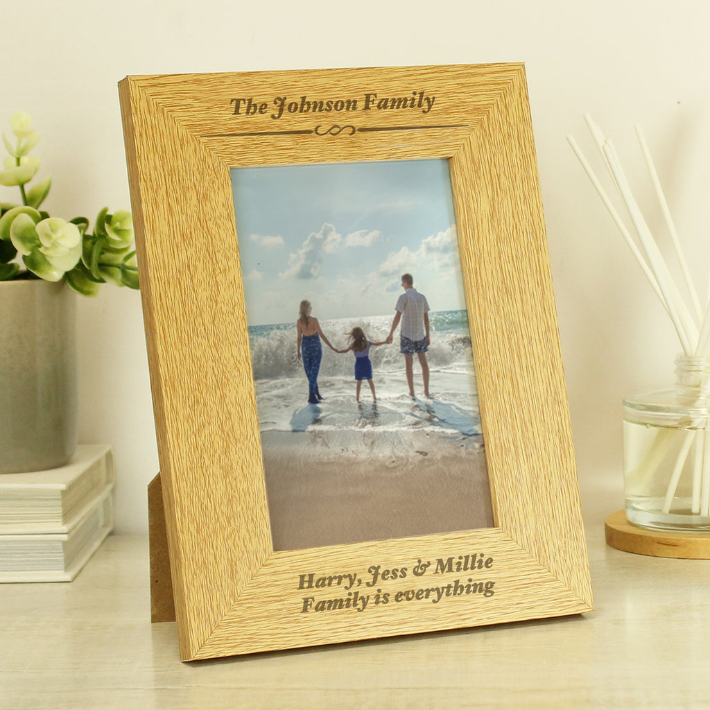 Personalised Formal 6x4 Oak Finish Photo Frame - Buy Photo Frames, Albums and Guestbooks at GiftMasters.co.uk