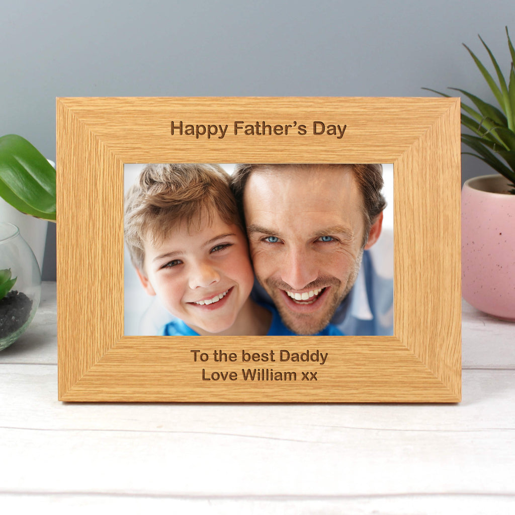 Personalised Short Message 6x4 Landscape Oak Finish Photo Frame - Buy Photo Frames, Albums and Guestbooks at GiftMasters.co.uk