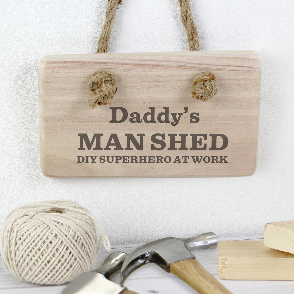 Personalised Man At Work Wooden Sign - Buy Hanging Decorations & Signs at GiftMasters.co.uk