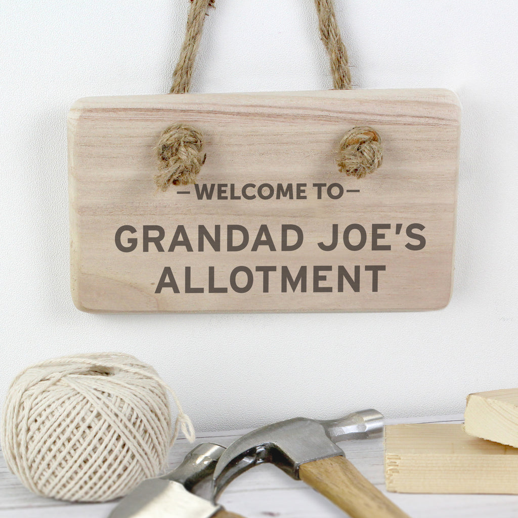Personalised Welcome To... Wooden Sign - Buy Hanging Decorations & Signs at GiftMasters.co.uk