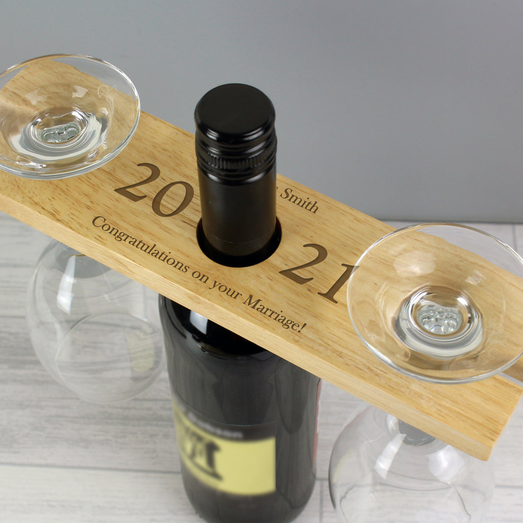 Personalised 'Year' Wine Glass & Bottle Holder - Buy Glasses & Barware at GiftMasters.co.uk