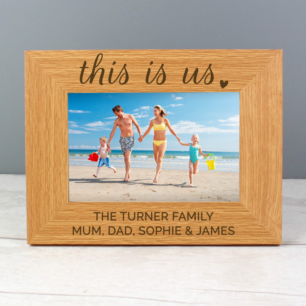 Personalised 'This Is Us' 6x4 Landscape Wooden Photo Frame - Buy Wooden at GiftMasters.co.uk