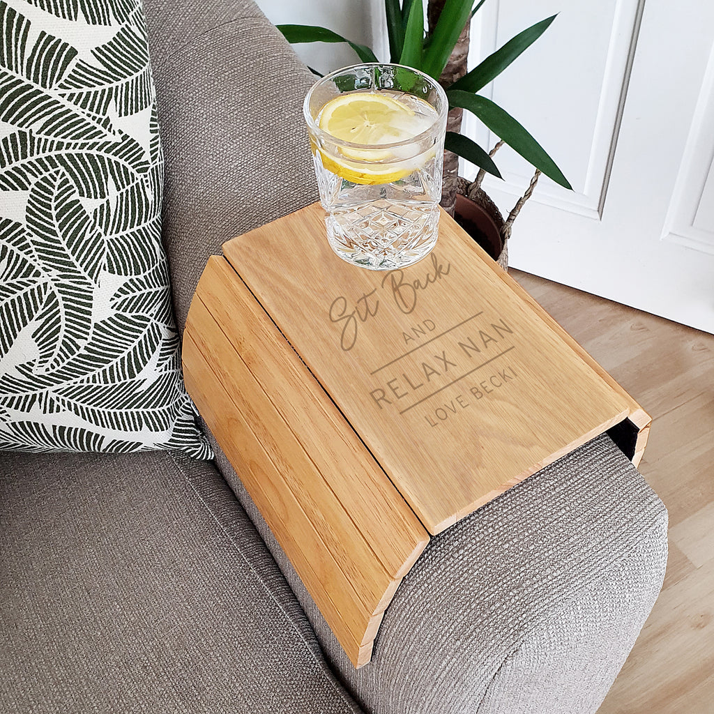 Personalised Classic Wooden Sofa Tray - Buy Wooden at GiftMasters.co.uk