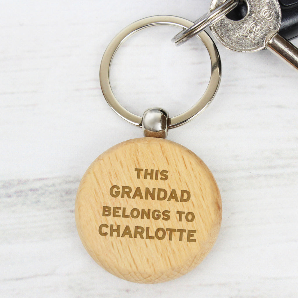Personalised This...Belongs To Wooden Keyring - Buy Wooden at GiftMasters.co.uk