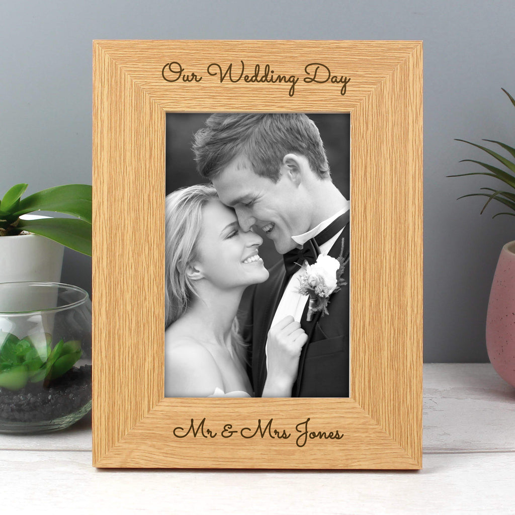 Personalised Free Text 6x4 Portrait Wooden Photo Frame - Buy Photo Frames, Albums and Guestbooks at GiftMasters.co.uk