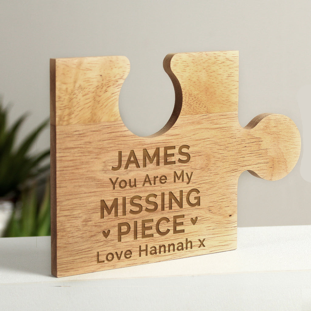Personalised My Missing Piece Jigsaw Piece - Buy Wooden at GiftMasters.co.uk