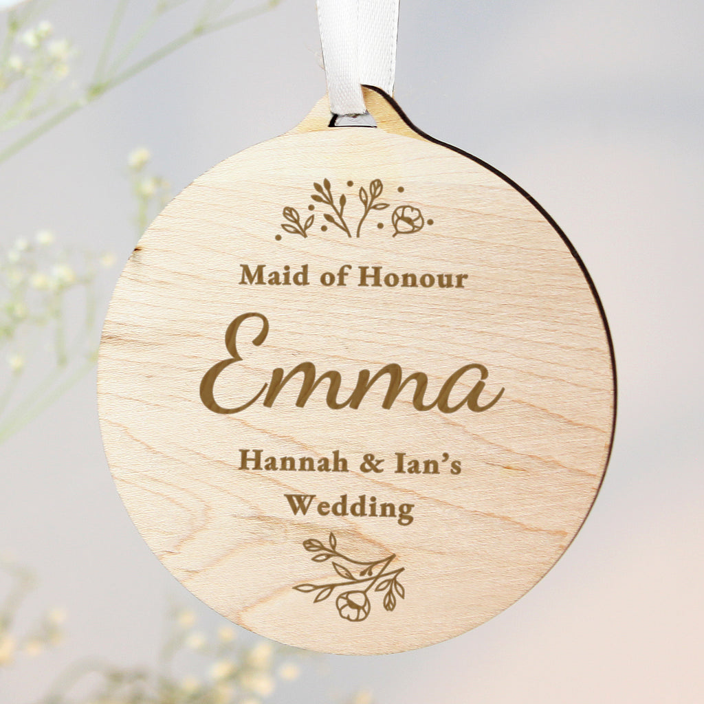 Personalised Wedding Party Wooden Tag - Buy Hanging Decorations & Signs at GiftMasters.co.uk