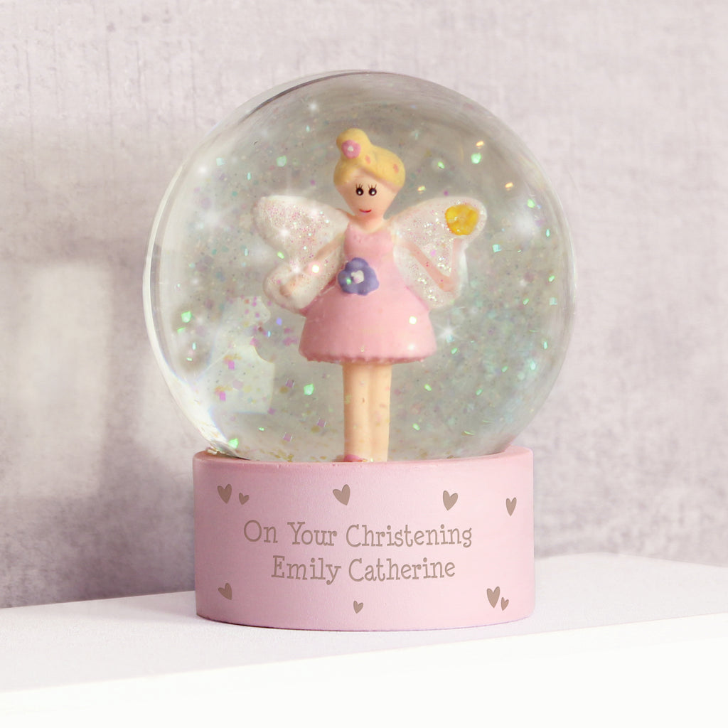 Personalised Fairy Glitter Snow Globe - Buy Christmas Decorations at GiftMasters.co.uk
