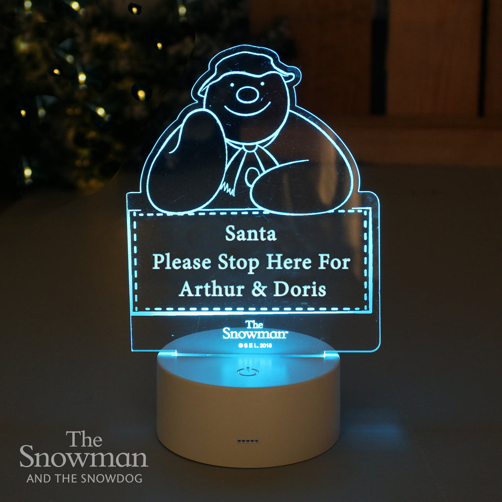 Personalised The Snowman LED Colour Changing Decoration & Night Light - Buy Candles & Reed Diffusers at GiftMasters.co.uk