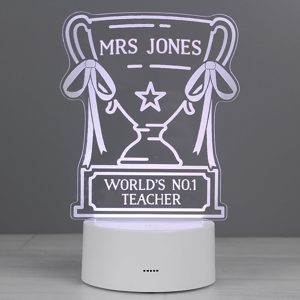 Personalised Trophy LED Colour Changing Night Light - Buy LED Lights, Candles & Decorations at GiftMasters.co.uk