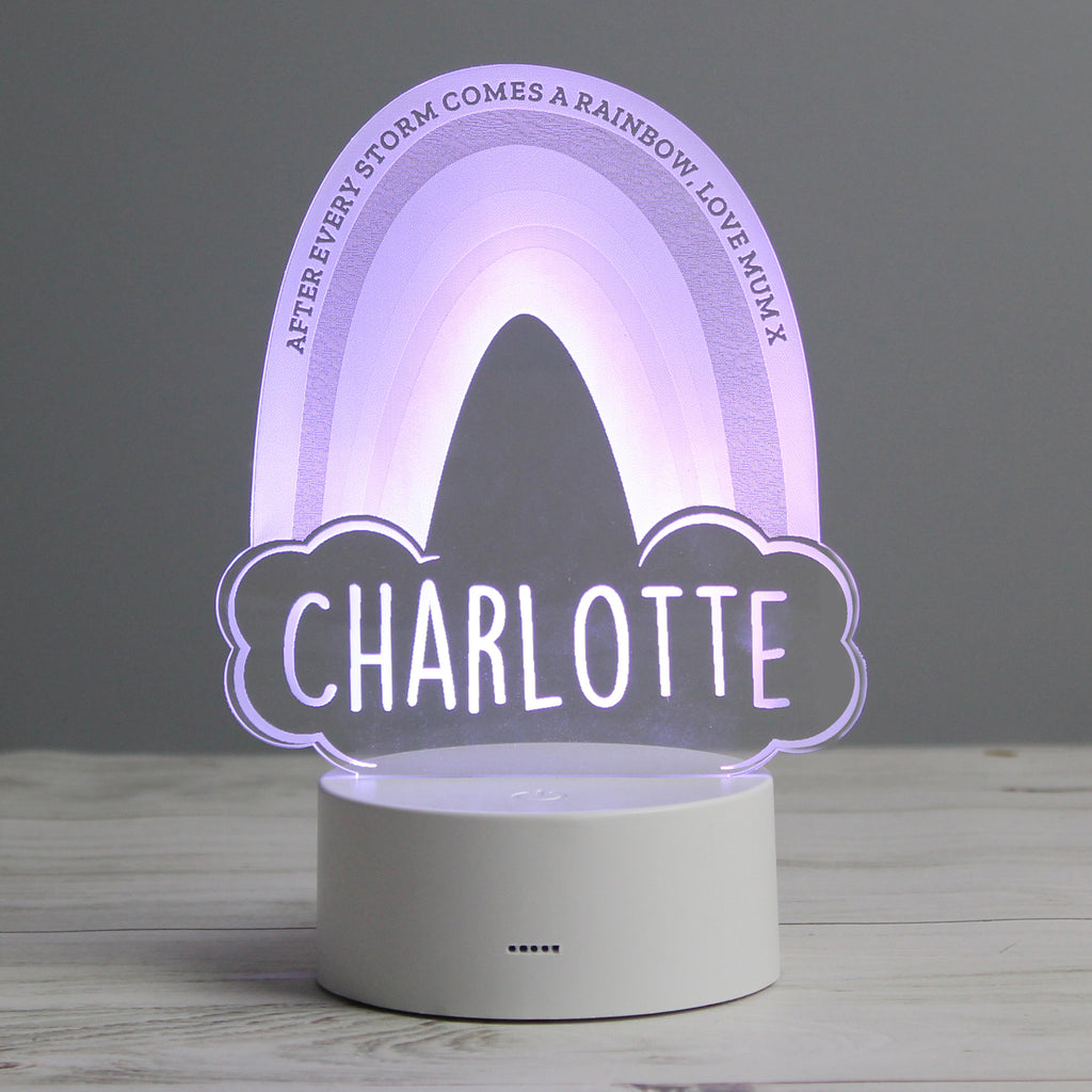 Personalised Rainbow LED Colour Changing Night Light - Buy LED Lights, Candles & Decorations at GiftMasters.co.uk
