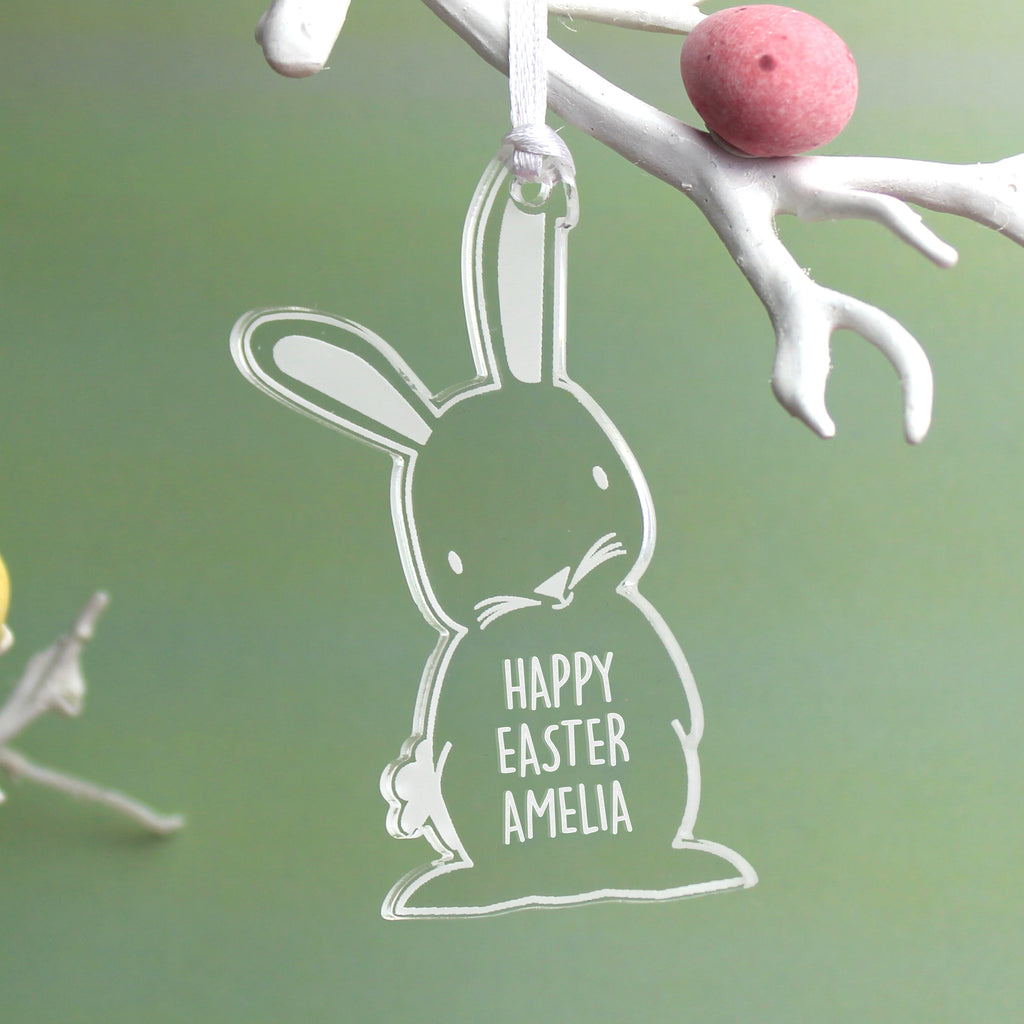 Personalised Acrylic Easter Bunny Decoration - Buy Hanging Decorations & Signs at GiftMasters.co.uk