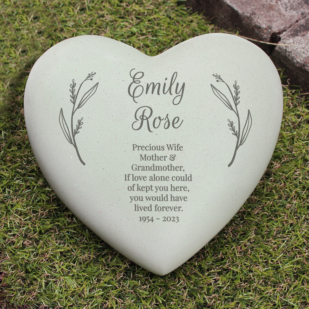 Personalised Free Text Heart Memorial - Buy Memorials at GiftMasters.co.uk