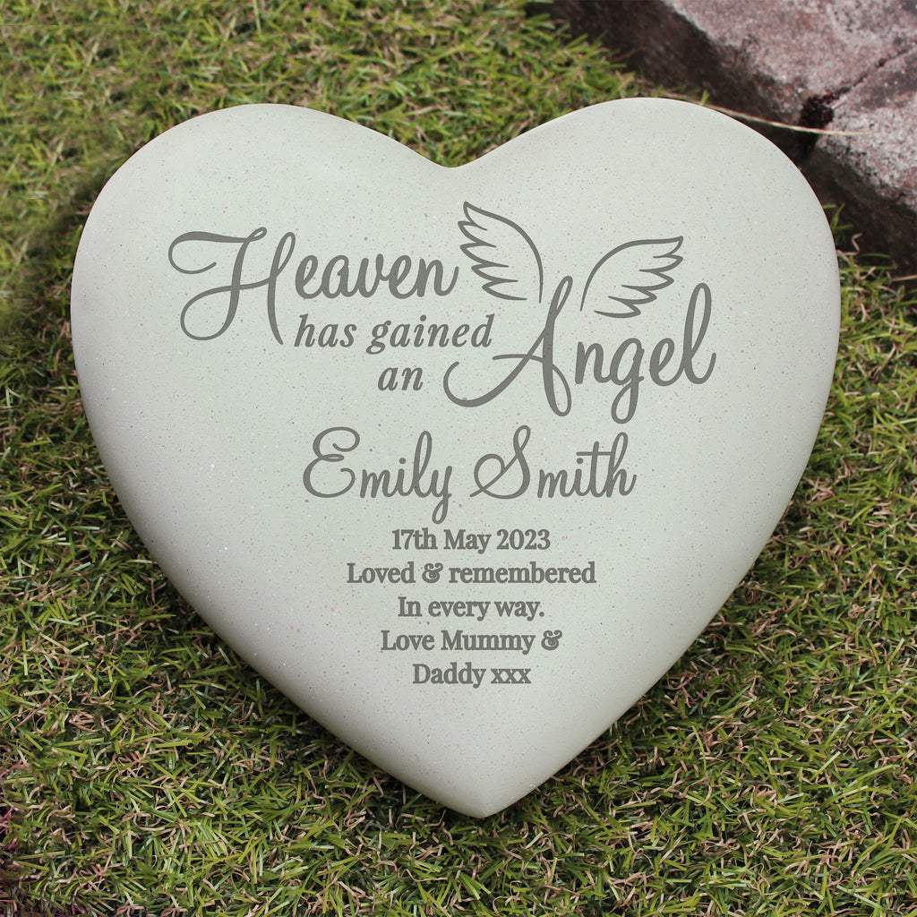Personalised Angel Heart Memorial - Buy Memorials at GiftMasters.co.uk