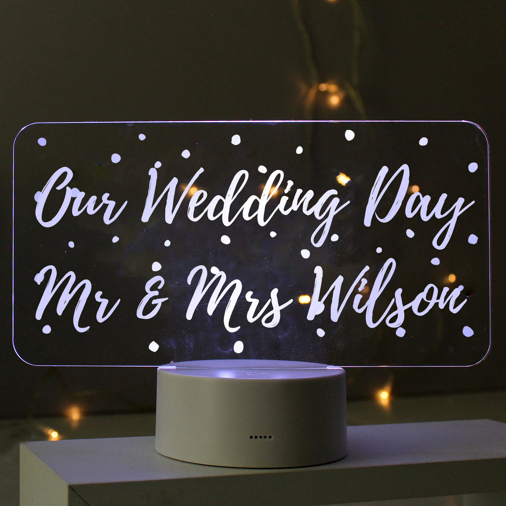 Personalised Polka-dot Message LED Colour Changing Night Light - Buy LED Lights, Candles & Decorations at GiftMasters.co.uk
