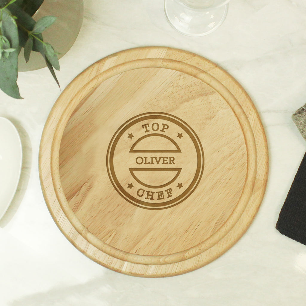Personalised Top Chef Large Chopping Board - Buy Kitchen, Baking & Dining Gifts at GiftMasters.co.uk