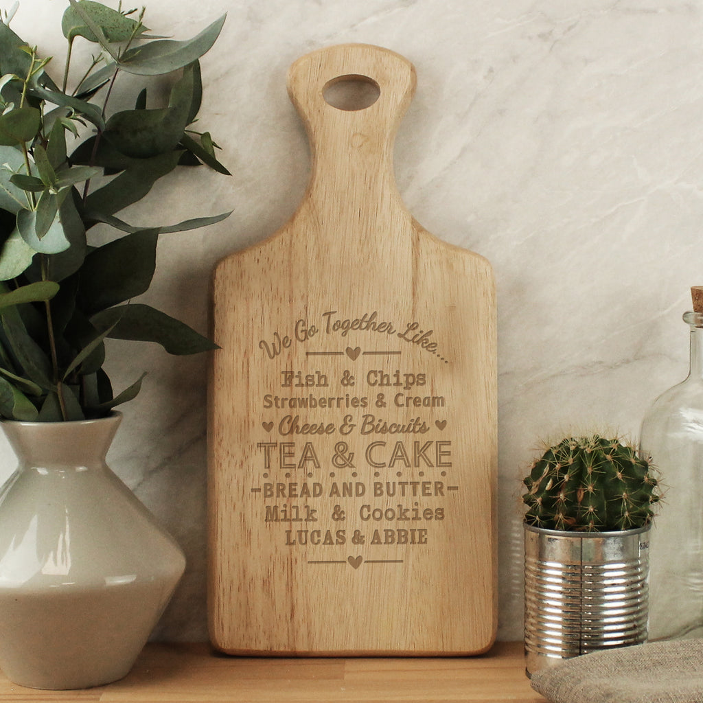 Personalised We Go Together Wooden Paddle Board - Buy Kitchen, Baking & Dining Gifts at GiftMasters.co.uk