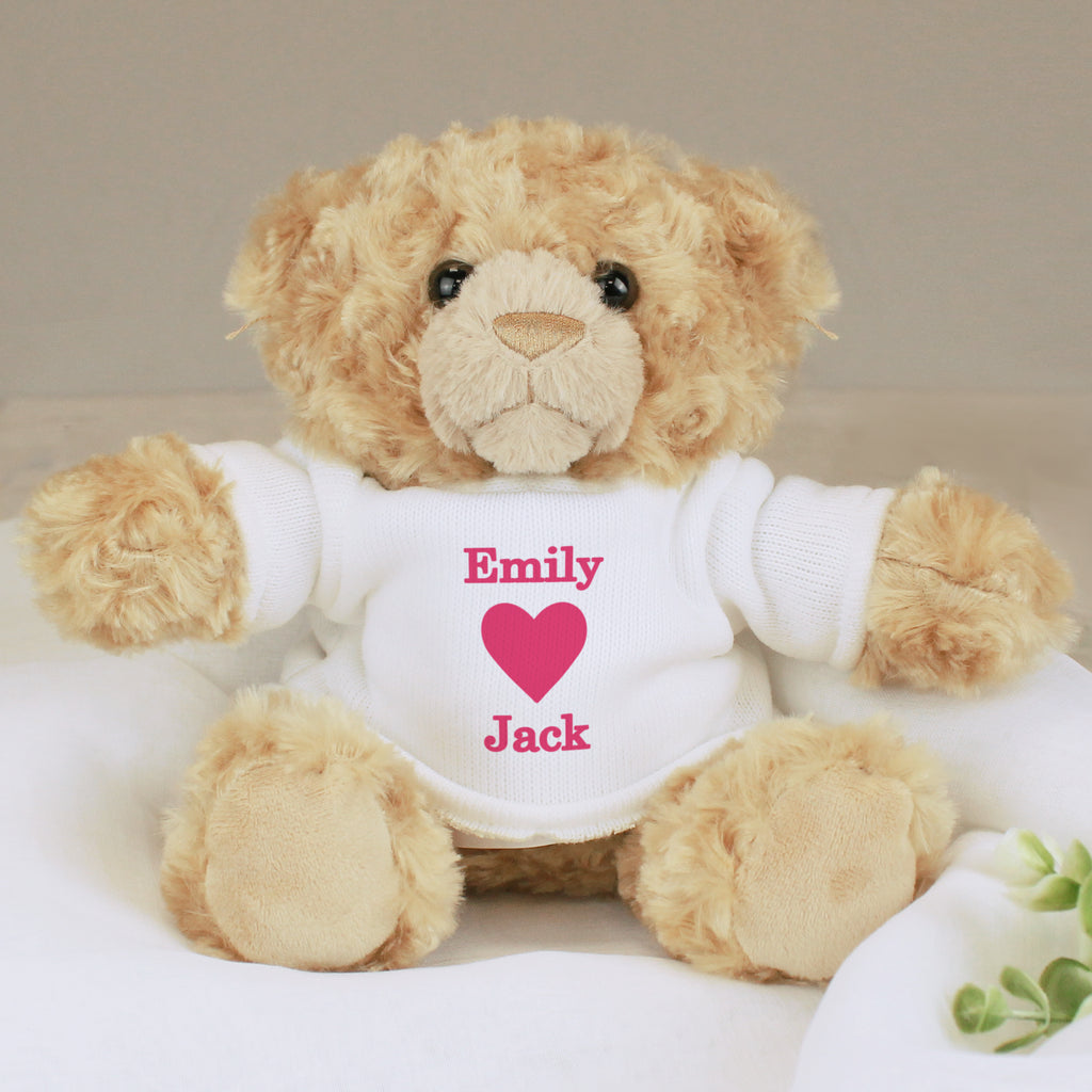 Personalised Love Heart Teddy Bear - Buy Plush at GiftMasters.co.uk