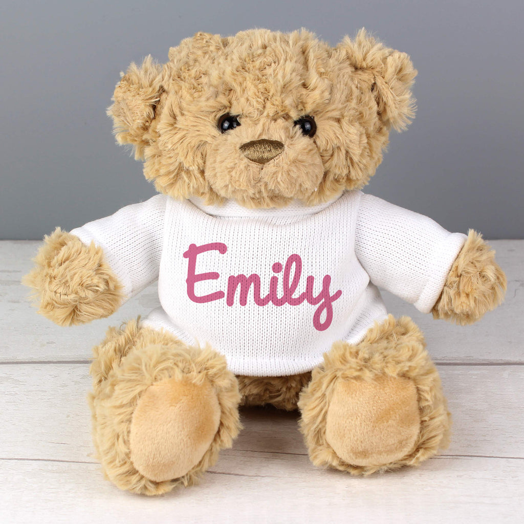 Personalised Pink Name Only Teddy Bear - Buy Plush at GiftMasters.co.uk