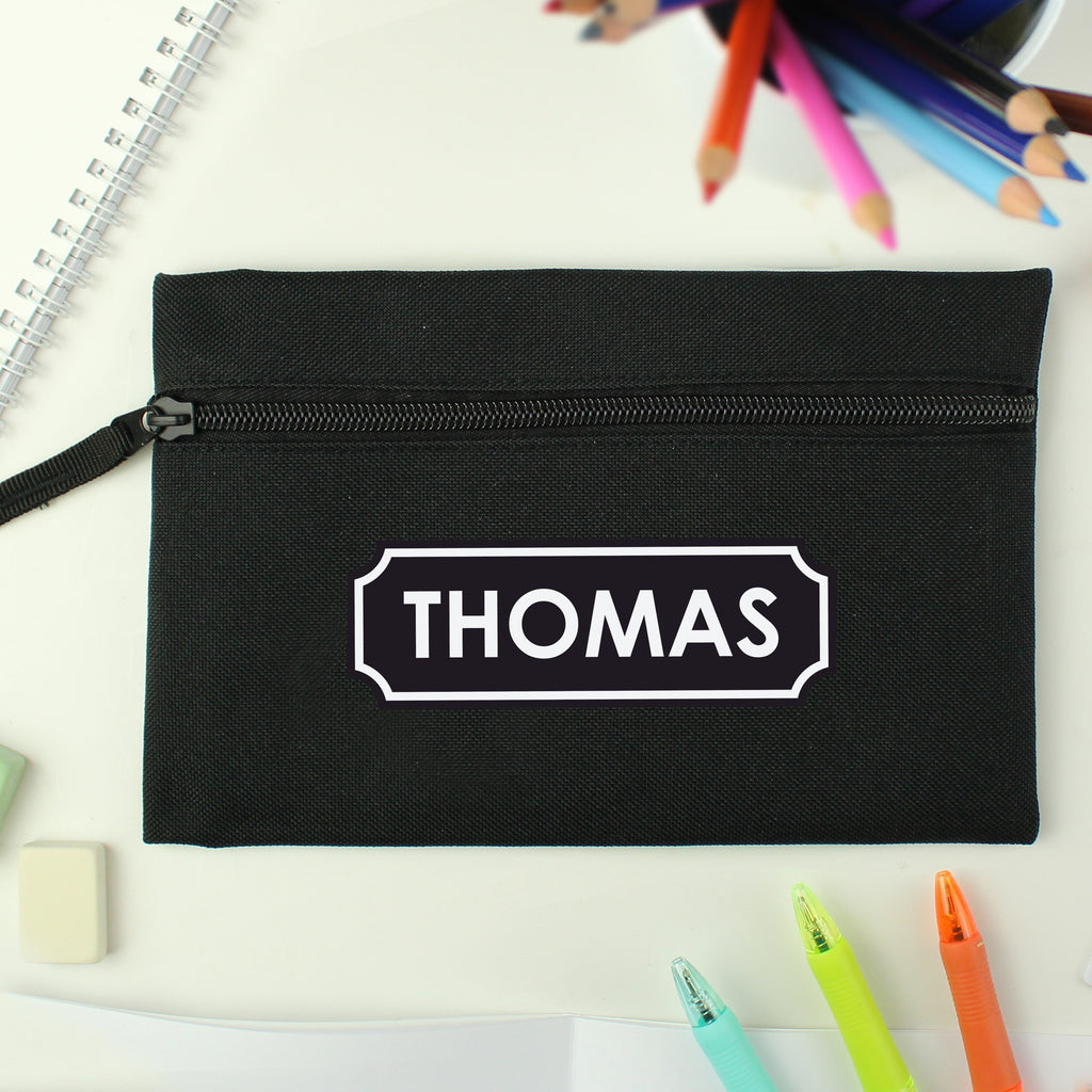 Personalised Black Pencil Case - Buy Stationery & Pens at GiftMasters.co.uk