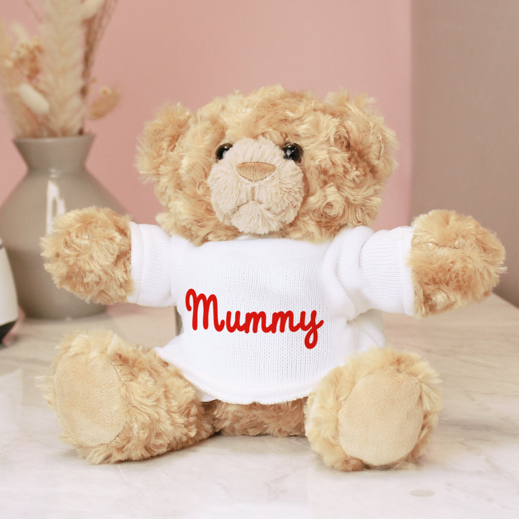 Personalised Name Only Teddy Bear - Red - Buy Plush at GiftMasters.co.uk