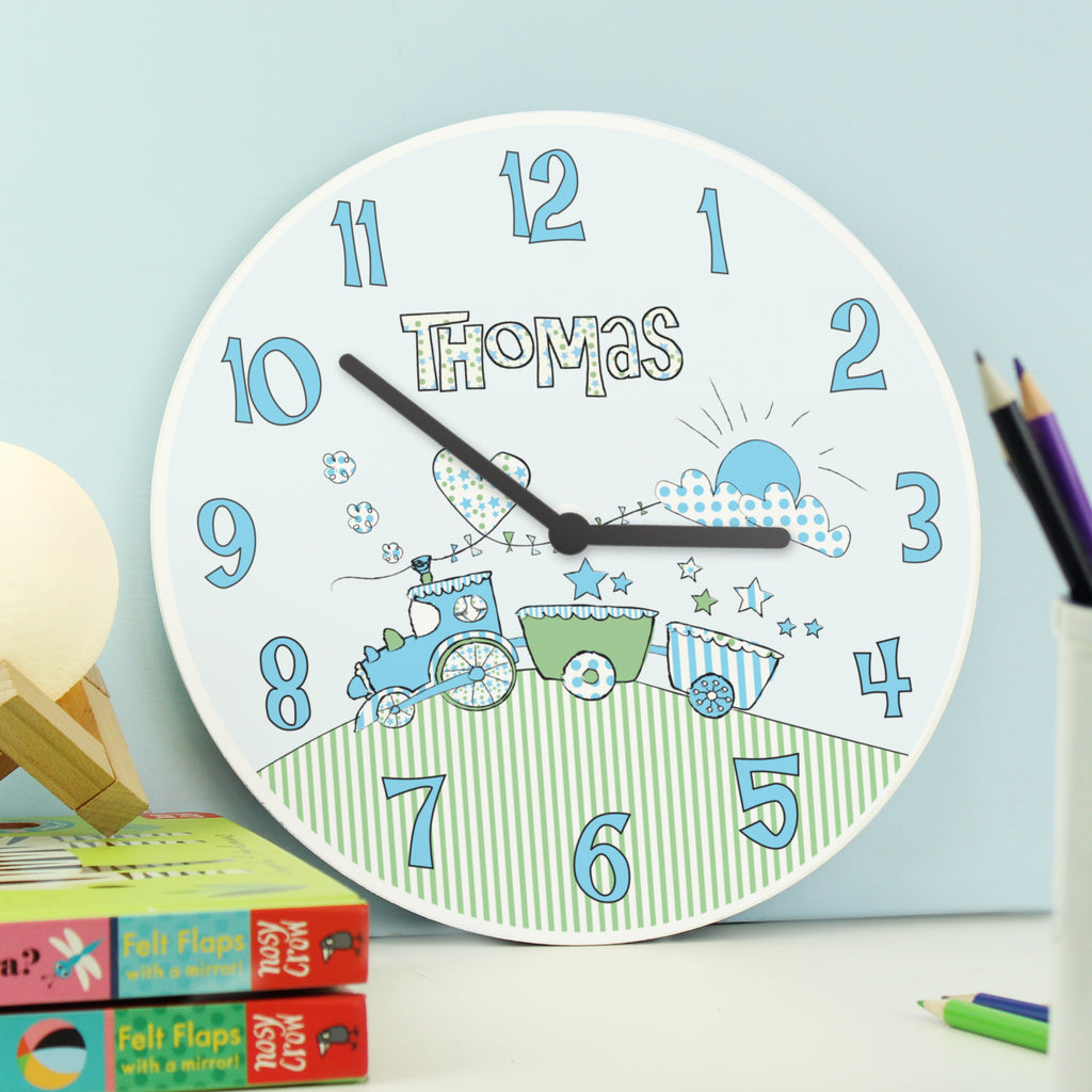 Personalised Whimsical Train Clock - Buy Clocks & Watches at GiftMasters.co.uk