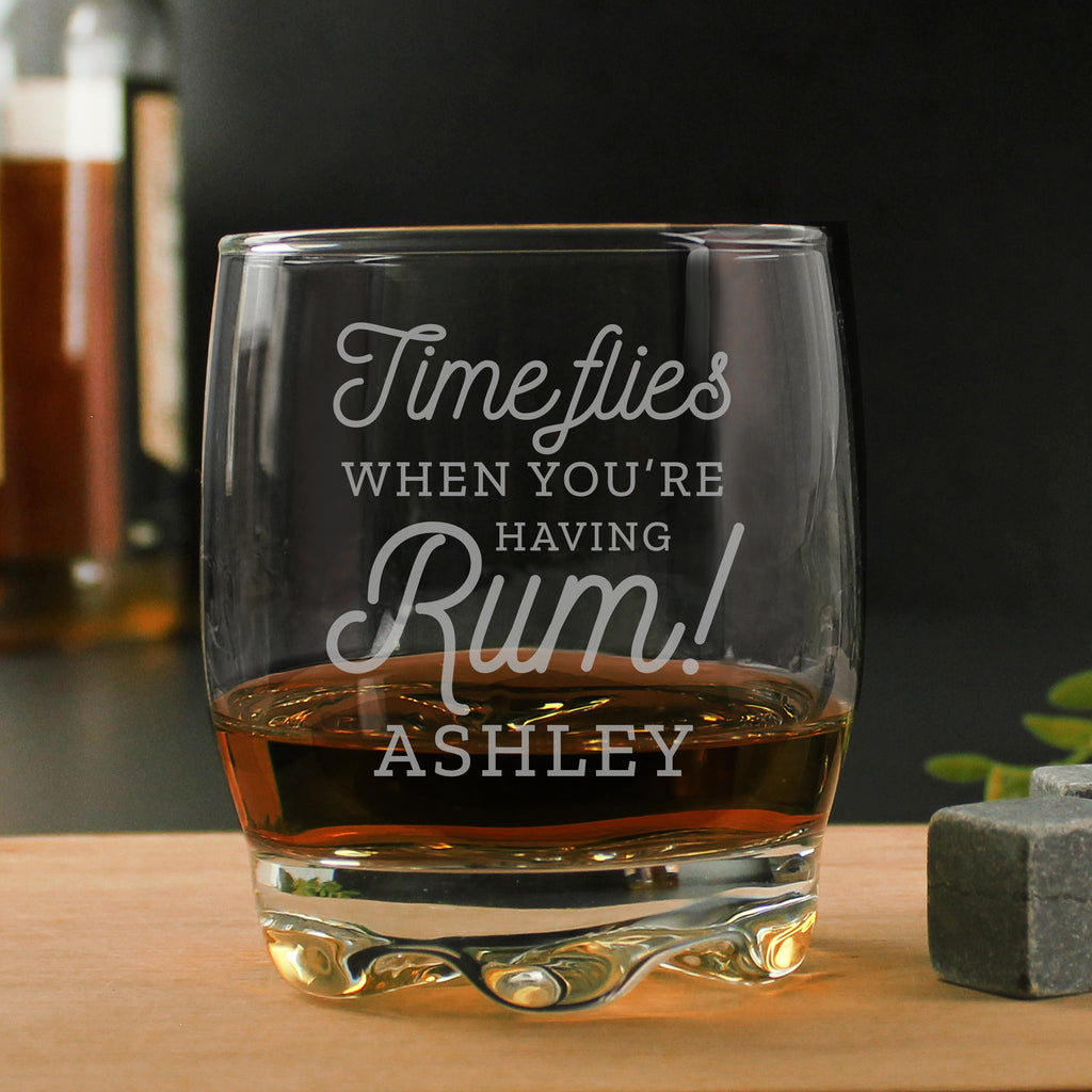 Personalised Time Flies When You're Having Rum Tumbler - Buy Glasses & Barware at GiftMasters.co.uk