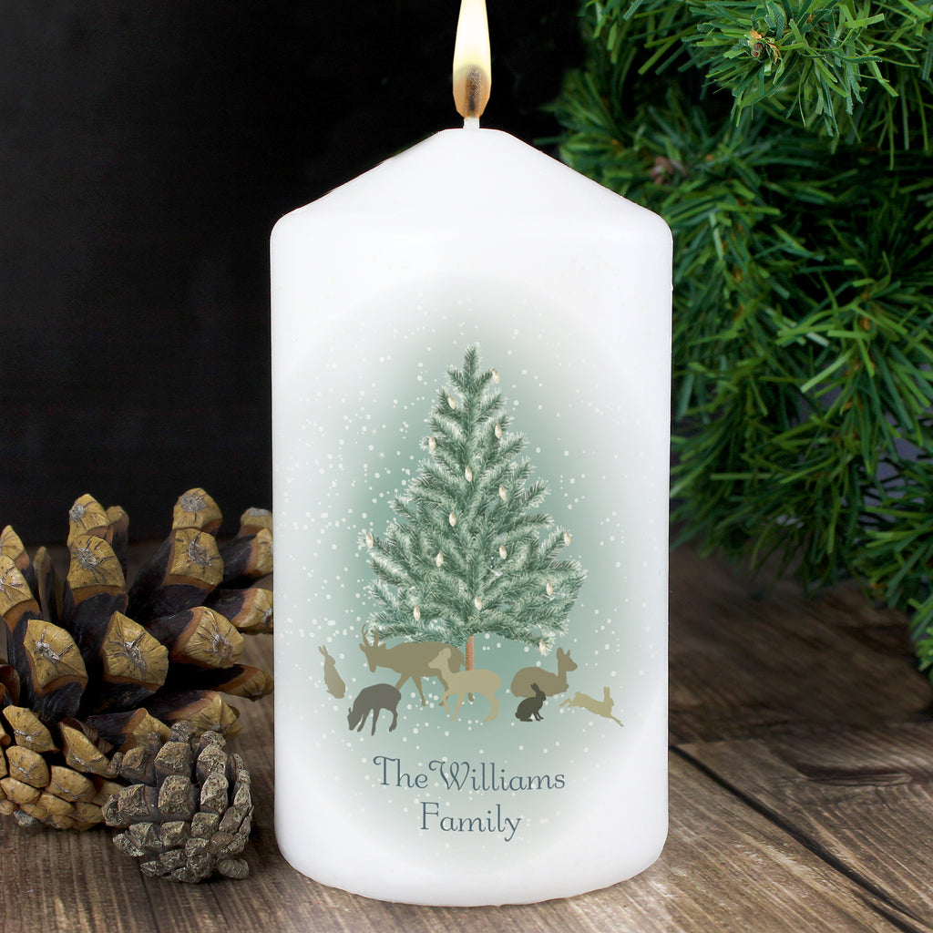 Personalised A Winter's Night Pillar Candle - Buy Candles & Reed Diffusers at GiftMasters.co.uk