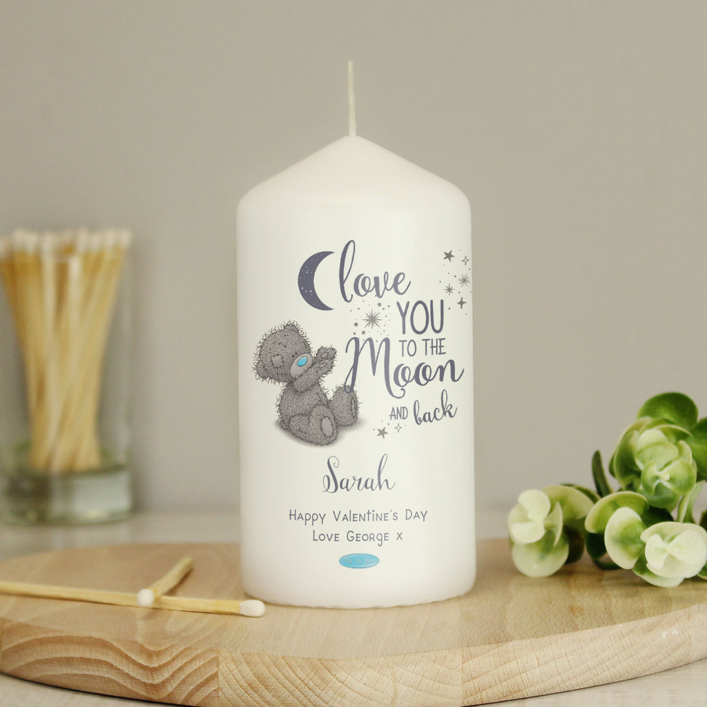Personalised Me to You 'Love You to the Moon and Back' Pillar Candle - Buy Candles & Reed Diffusers at GiftMasters.co.uk