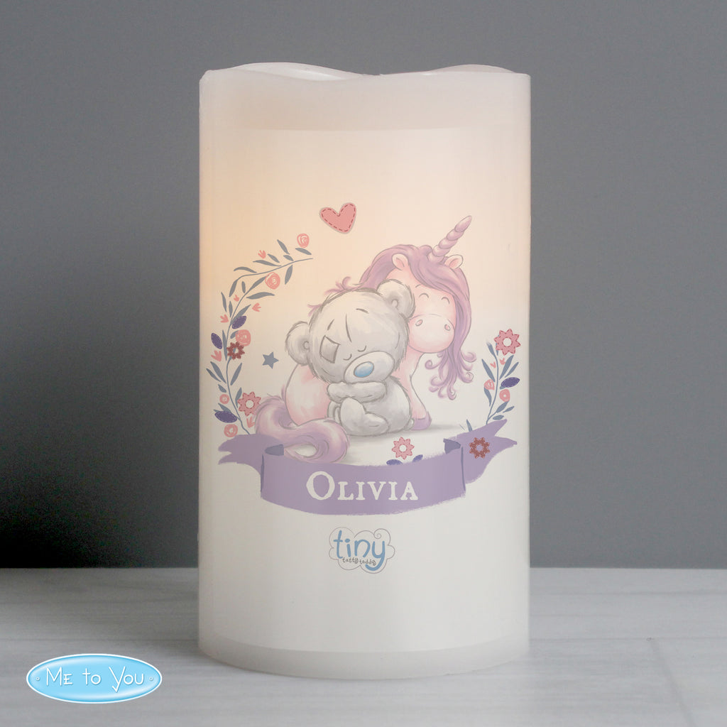 Personalised Tiny Tatty Teddy Unicorn Nightlight LED Candle - Buy LED Lights, Candles & Decorations at GiftMasters.co.uk