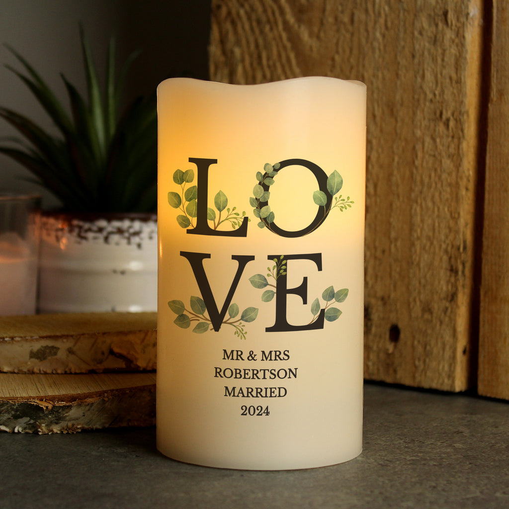 Personalised LOVE LED Candle - Buy LED Lights, Candles & Decorations at GiftMasters.co.uk