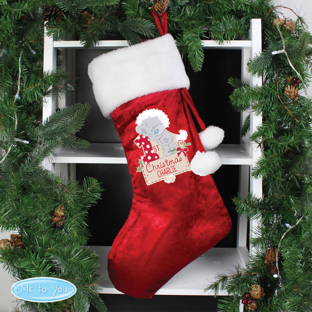 Personalised Tiny Tatty Teddy 'My 1st Christmas' Luxury Red Stocking - Buy Licensed Products at GiftMasters.co.uk