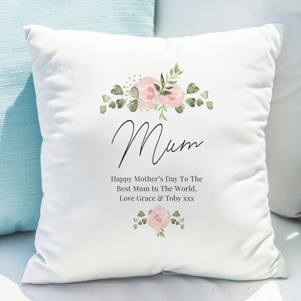 Personalised Abstract Rose Cream Cushion - Buy Textiles at GiftMasters.co.uk