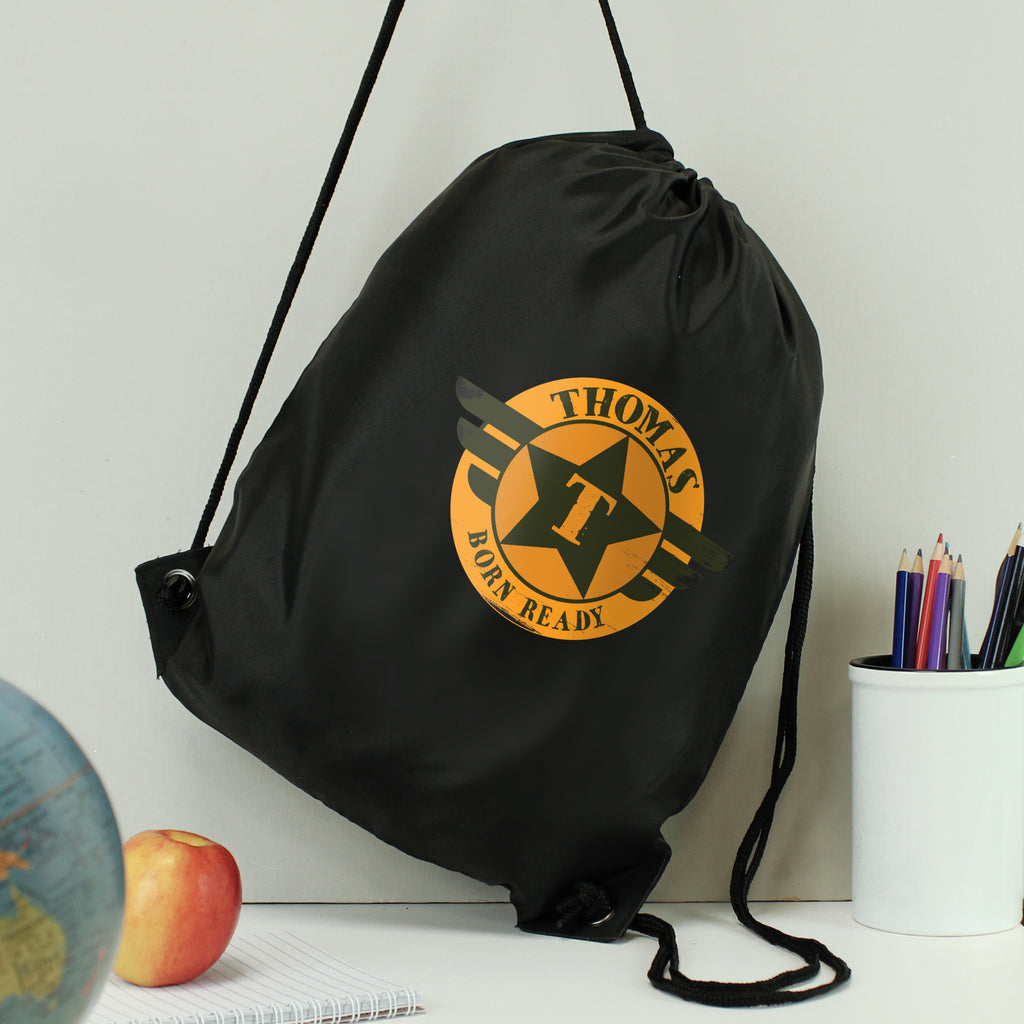 Personalised Badge Black Kit Bag - Buy Textiles at GiftMasters.co.uk