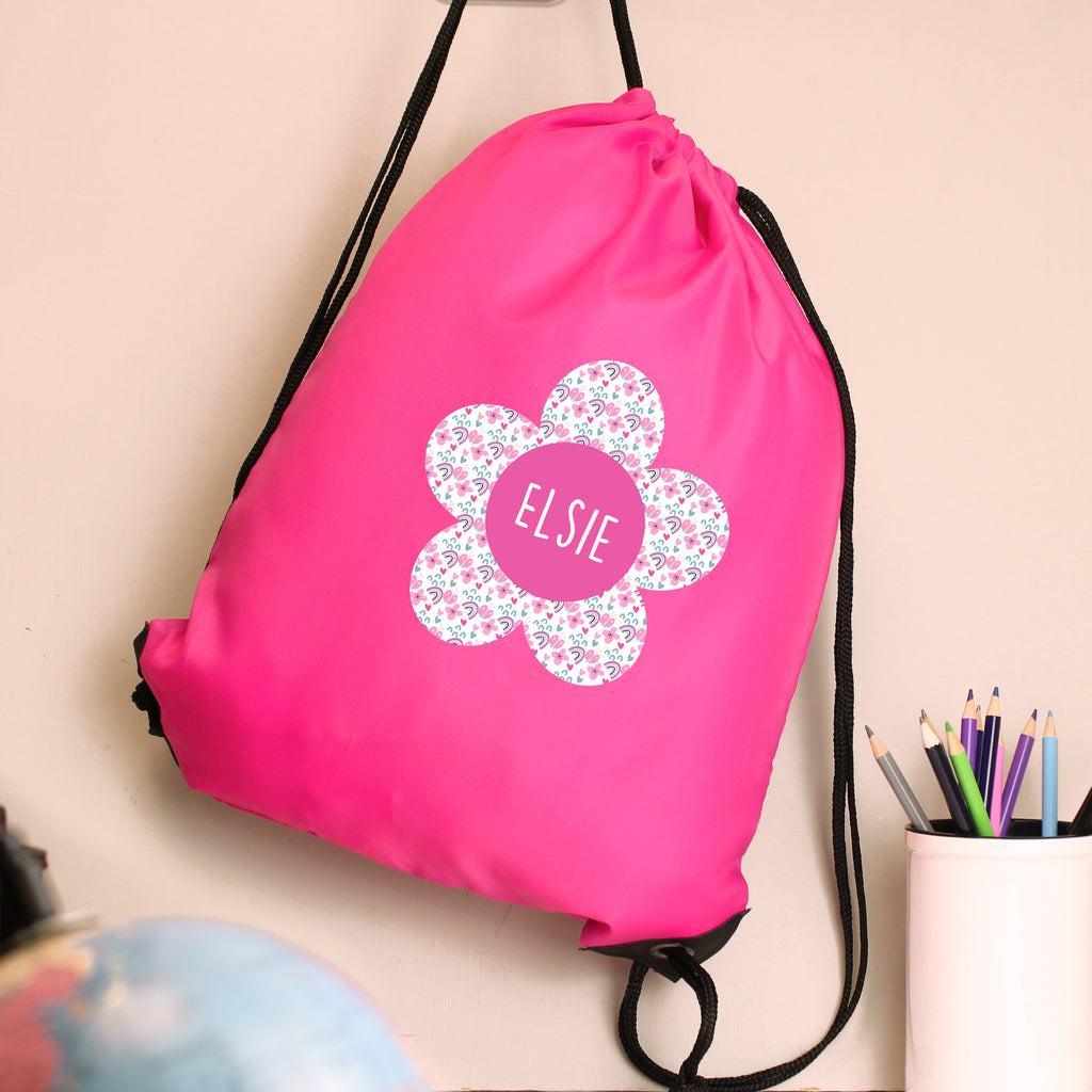 Personalised Flower Pink Kit Bag - Buy Textiles at GiftMasters.co.uk