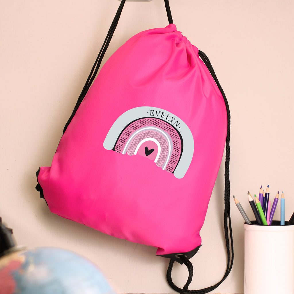 Personalised Rainbow Pink Kit Bag - Buy Textiles at GiftMasters.co.uk