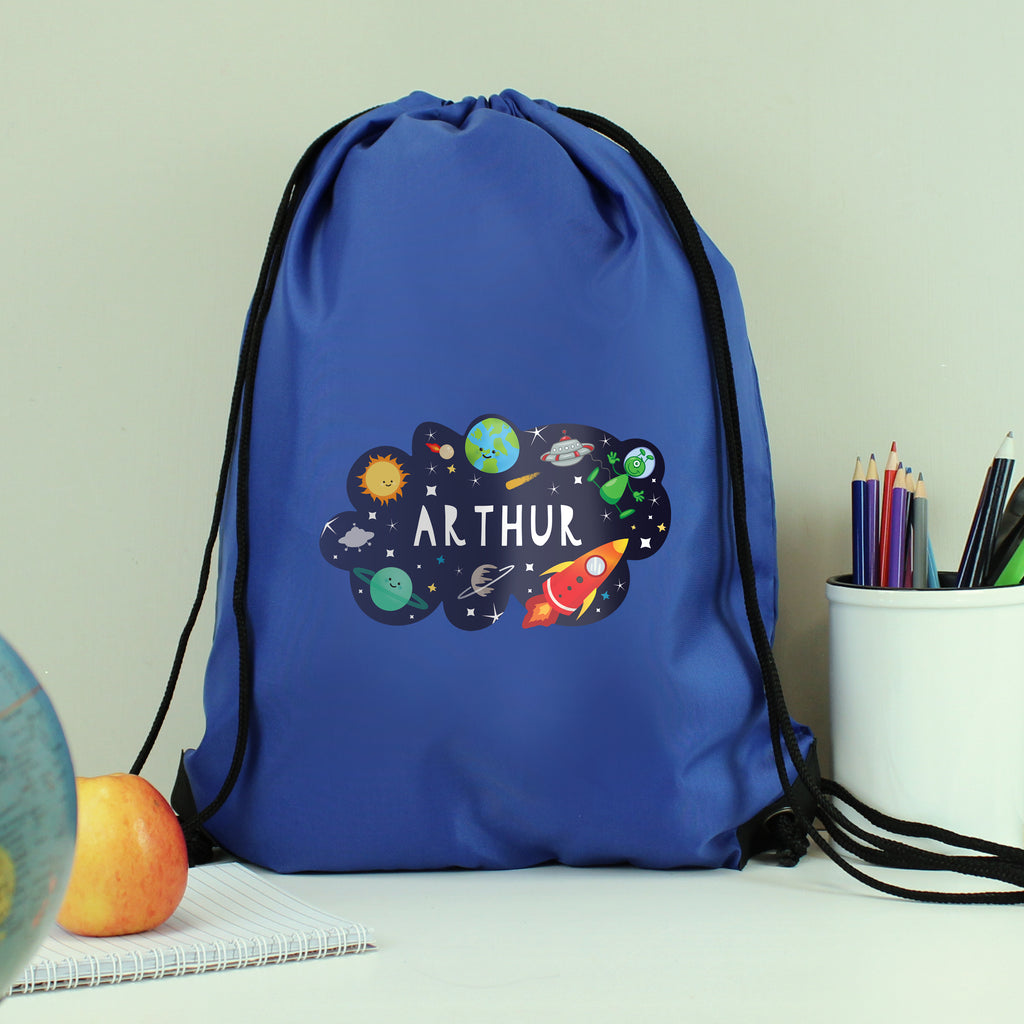 Personalised Space Blue Kit Bag - Buy Textiles at GiftMasters.co.uk