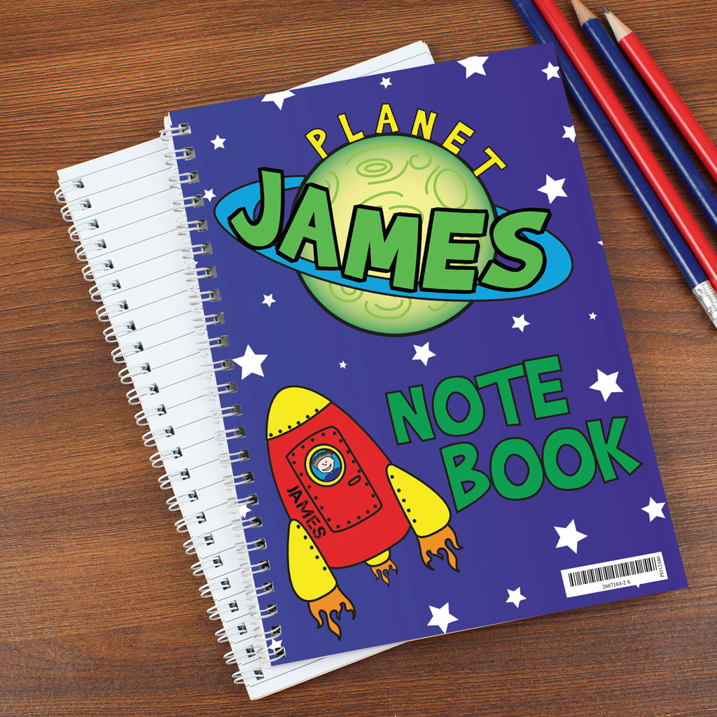 Personalised Space A5 Notebook - Buy Stationery & Pens at GiftMasters.co.uk