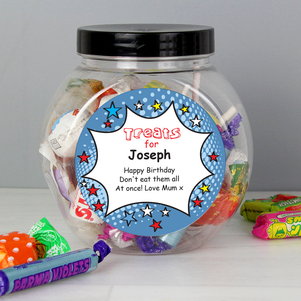 Personalised Comic Book Sweet Jar - Buy Confectionery at GiftMasters.co.uk