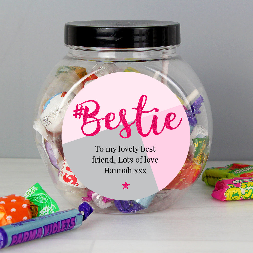 Personalised #Bestie Sweet Jar - Buy Confectionery at GiftMasters.co.uk