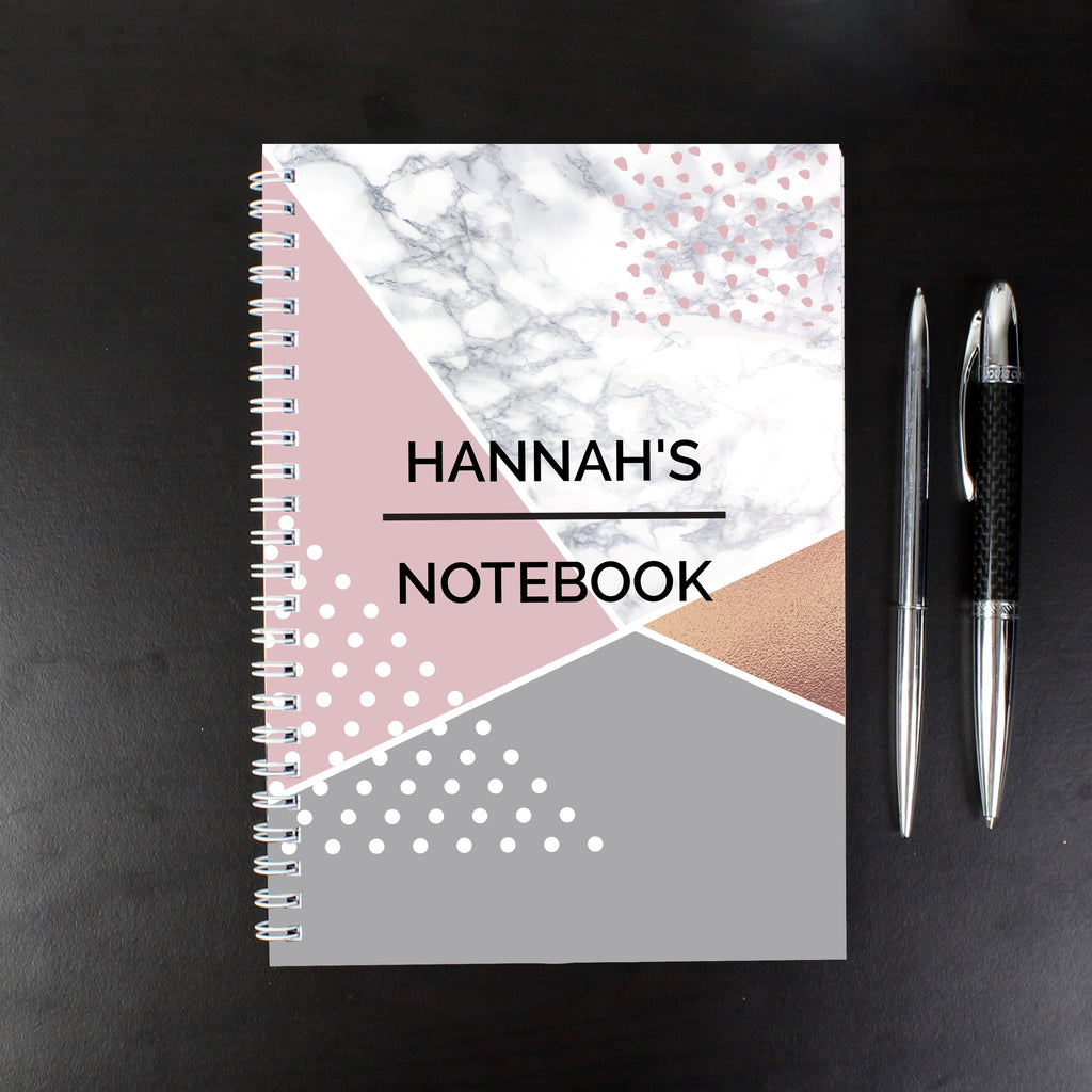 Personalised Geometric A5 Notebook - Buy Stationery & Pens at GiftMasters.co.uk