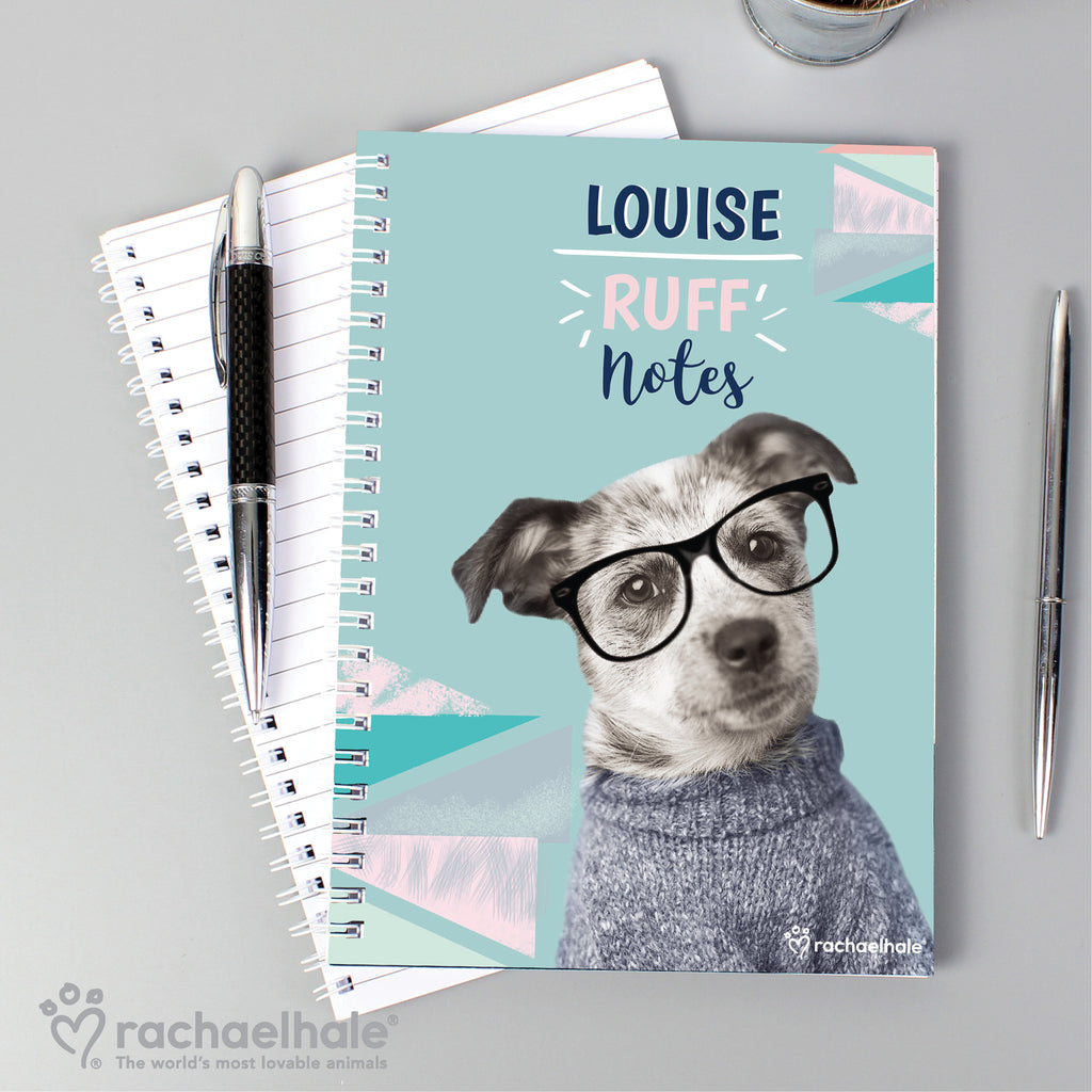 Personalised Rachael Hale 'Ruff Notes' Dog A5 Notebook - Buy Stationery & Pens at GiftMasters.co.uk