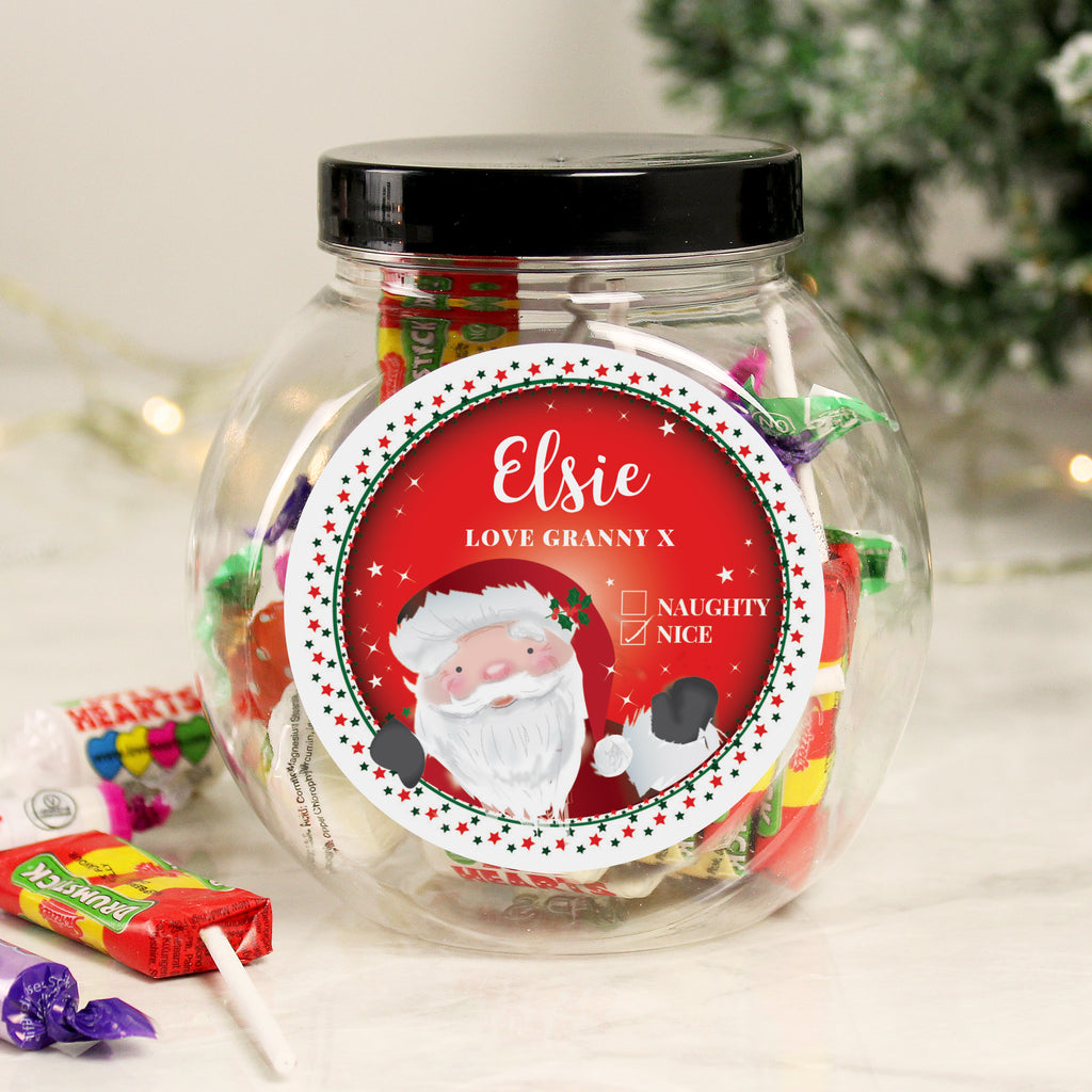 Personalised Santa Christmas Sweet Jar - Buy Confectionery at GiftMasters.co.uk
